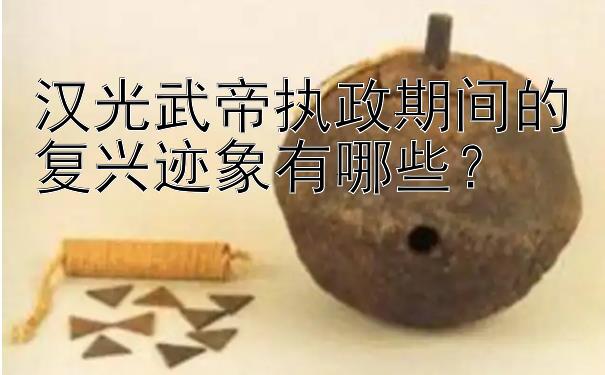 汉光武帝执政期间的复兴迹象有哪些？