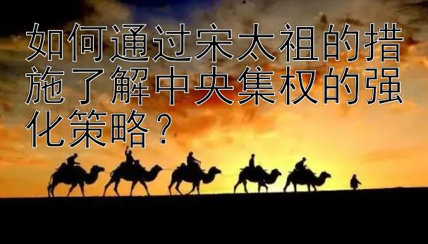 如何通过宋太祖的措施了解中央集权的强化策略？