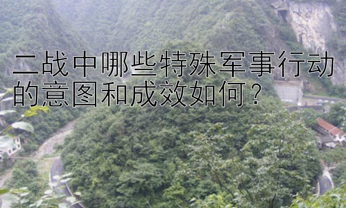 二战中哪些特殊军事行动的意图和成效如何？