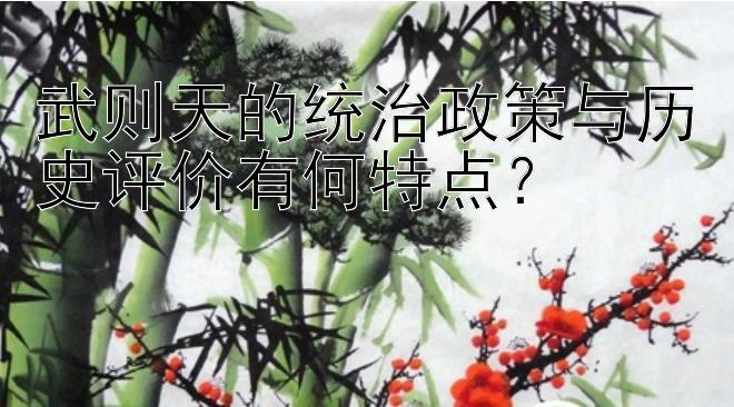 武则天的统治政策与历史评价有何特点？