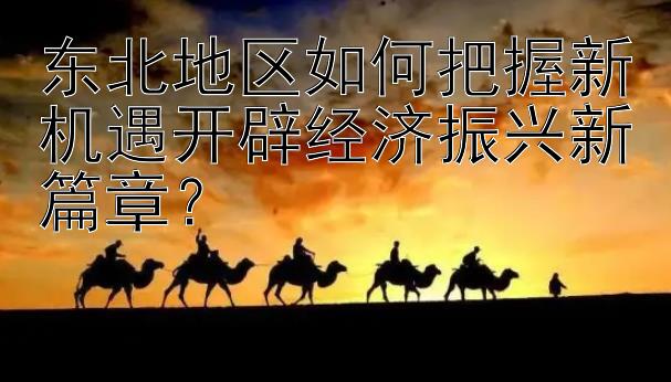 东北地区如何把握新机遇开辟经济振兴新篇章？